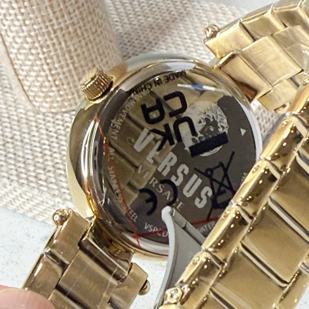 Versus Versace Women's Quartz Covent Garden Gold-Tone Stainless Steel Bracelet